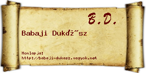 Babaji Dukász névjegykártya